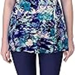 FILMAX® Originals Swimming Costume for Women's One-Piece Beach Wear with Sleeve & Skirted 3/4 Leggings Maximum Covered Swim Wear Dress (L - 7XL)-image-73
