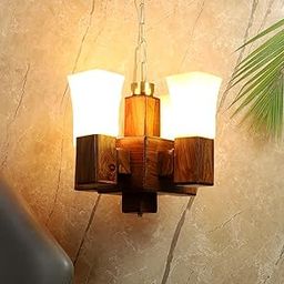 Green House Handmade Sheesham Wood Jhumar | Wall Chandelier Hanging Ceiling Pendant Light | Square Glass | E27 Bulb Base(Bulb not Included) | Stylish Fancy Living Room/Bedroom/Dining Room/KitchenDecor-image-52