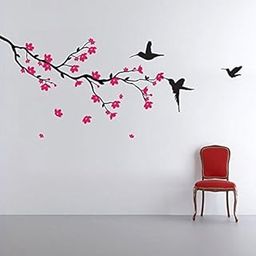 AH Decals Vinyl Cals Birds Wall Sticker Decorative Wall Art Suitable For Home Living Bedroom 19.68 X 0.39 X 27.16 Inches, Multicolour, Self Adhesive-image-7