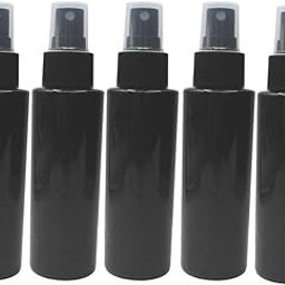 PHARCOS Glossy Black Plastic Empty Refillable Reusable Fine Mist Bottle With Black MistPump And Dust Cap 100mlSpray Bottle Bottle Flat Shoulder (Pack of 1, Black, Polyethylene Terephthalate)-16