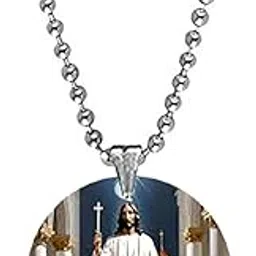 afh Blessing Lord Jesus Christ Acrylic Pendant with Bead Chain | Christian Jewelry-picture-15
