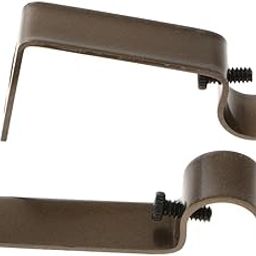 CLUB BOLLYWOOD®Set of 2Pcs Adjustable Metal Curtain Pole Rod Wall Bracket Hook Holder Brown|Home & Garden | Window Treatments & Hardware |Home & Garden|2 Pieces Curatin Rod Brackets-image-71
