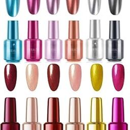 TRENDEE HUDA Professional Mirror Finish Nail Paint Bottle High Metallic Polish Combo Set. Multicolor (Pack Of 12)-3