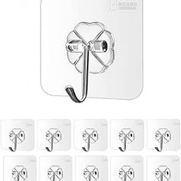 ViGO CRAFT Wall Hooks for Hanging | Self Adhesive Non-Trace, No Drilling Installation Hanging | Heavy Duty Strong Nail Sticky Hangers with Stainless Hooks | Transparent (Transparent, Set of 5)-image-47