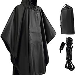 ™ Hooded Rain Poncho Portable Rain Cape Water Resistant Rainwear for Men Women Black | Coats & Jackets | Mens Clothing-56