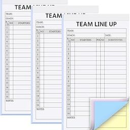 suituts 90 Sets Baseball/Softball Lineup Cards, 4 Part Carbonless, 16 Player Roster Line up Sheets for Coaches, Team, Sports (3 Pads, 4.5 x 8 Inch-image-7