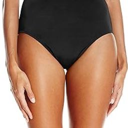 Women's Solid Separate Bottom Full Bikini Bottom, Black, 10-image-40