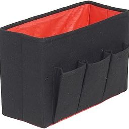 PrettyKrafts Felt Magazine Holder/Files Organiser/Multiutility Storage Box Files/Catalogues Sorter/Desk Organizer/Home Office Document Storage Organizer with Front Pocket/Set of 1, Black-64