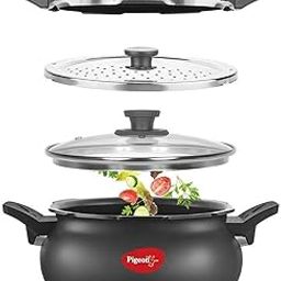 Pigeon by Stovekraft All in One Ceramic Super Outer Lid Cooker, 5 Liters, Black/Transparent - Aluminium & Stainless Steel-24