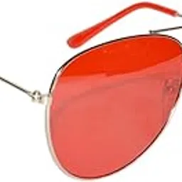 peter jones Silver Frame Red Lenses Night Vision Aviator Unisex Sunglasses (DE502)-picture-21