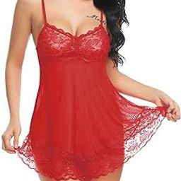 Women's Net Solid Midi Nightwear Babydoll-picture-8