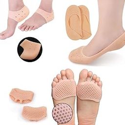 DJ FINDER Silicon Gel Heel Pad Socks For Pain Relief Anti Crack Silicone Socks For Women Silicone Heel Pad For Feet Cushions For Bone Spurs, Silicone Foot-Care Combo Of 3 Pair (Foot+Toe+Heel),Beige-image-97