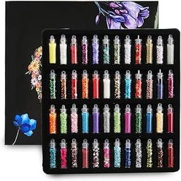 Nail Glitter, 48 Boxes Nail Art Supplies Kit, 3D Nail Art Decoration Glitter Powder, Body Makeup, Confetti DIY Design Accessories-image-97