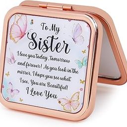 PDOZV Pocket Mirror for Women, Rosegold Square 2.8”×2.8” Metal Frame DropRubber Style Double Sided Mini Magnifying 1X/2X Mirror for Purse Can be Used as Gifts for Woman (RGSr03)-14