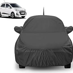 Auto Hub Car Cover Compatible with Hyundai Grand I10 with Mirror & Antenna Pocket, Water Resistant, Triple Stitched, Grand I10 Car Cover- Grey-14