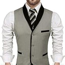MULTICOLOR COTTON BLEND, COMFERTABLE SLIM FIT PARTY, CASUAL WEAR, MENS WAISTCOAT-image-26
