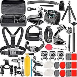Cason ABS 50 in 1 Action Camera Mount Accessories Kit for Cason CS6,CN10, Go pro Hero, DIJI & Other Models (Black)-image-31