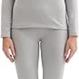 Thermal Underwear Women Ultra-Soft Long Johns Set Base Layer Skiing Winter Warm Top & Bottom (XXL, Grey)-image-49
