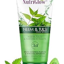 NutriGlow Neem & Tulsi Face Wash Haridra Extracts Removes Impurities Control Pimples (65 Ml)-image-38