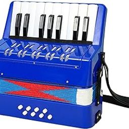 17 Keys 8 Bass Piano Accordion Musical Instrument for Beginner Kids Children Blue | Educational | Music & Art-image-35
