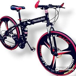Amazzz Unisex Mountain Foldable Cycle, Merce- Sports Bicycle, Black with 21 Speed Gear & Double Disc Brake | Black, 26 Inch, Dual Suspension-picture-21
