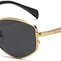 iflash Hexagonal Small Octagonal Polarized Sunglasses for Women Men Classic Retro Trendy Metal Frame Polygon Sun Glasses-picture-28