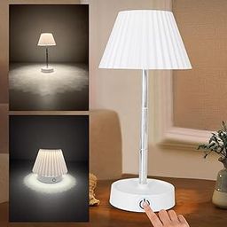 Cordless Table Lamp Stepless Dimming | 1200mAh Rechargeable LED Desk Lamp for Bedroom, Dining Room, Office, Cafe, Terrace & Couple Dinner (White)-image-36