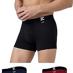 Men's Aero Super Combed Cotton Regular Fit Solid Antimicrobial Trunks with No Marks Waistband (Pack of 3)-46