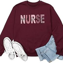 Med Surg Nurse Life Sweatshirt for Women Medical Surgical Nurse Casual Fall Winter Long Sleeve Crewneck Pullover Tops-image-114
