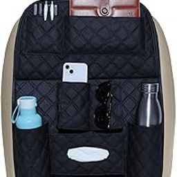 Neodrift 'Seat Master' Premium 7D Car Seat Organizer, Universal Fit, Multi-Pocket Storage for Bottles, Documents, Mobile, Keys, Tissues (Black)-image-18