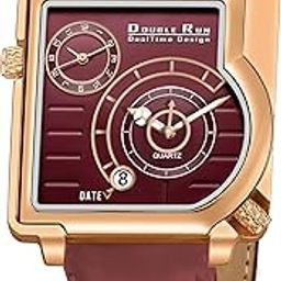 Dual Time Date Display Lather Strap Analog Men's Watch_Copper_32k-image-53