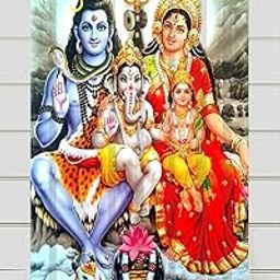FRESH FROM LOOM Curtains for Mandir Door 7 Feet Long | Door Window Curtain |Polyester Roatry Printed God Parda | Modern Parde for Pooja Room | Premium Home Screens | Eyelet Ring (1pc Shiva paravati)-image-25