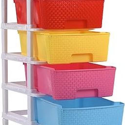 Kuber Industries Multiuses Plastic Modular 4 Drawer Storage Rack (Multicolour)-10