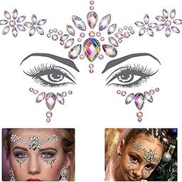 MAYCREATE® Face Gems Rhinestone Face Decoration Jewelry Sticker for Women Girls, Mermaid's Tears Makeup Sticker Artist Temporary Eyes Decor Crystal Face Jewels for Festival, Party, Rave-48