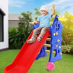 FLIPZON Foldable Hut Shape Sliders for Kid with Basket Ball Ring - Plastic Garden Slide for Kids/Baby Indoor Outdoor Games | Garden Slide for Kids 1-5 Years Boys & Girls-21