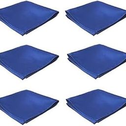 100% Pure Cotton Royal Blue Handkerchief Pack of 6 Pieces Men's Pocket Square Soft Royal Blue Hanky/Hankies for Men 17x17 Inches-picture-18