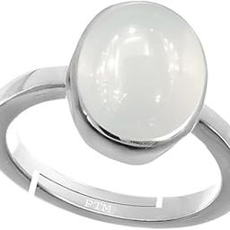 Natural Moonstone/Ch&rakant 5.25 Ratti or 5 Carat Astrological Certified Gemstone Pure Sterling Silver/925 bis Hallmark Adjustable Ring for Men & Women - fba1525-image-23