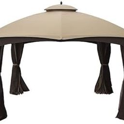 Garden Winds Replacement Canopy for Allen Roth 10x12 Gazebo Model GF-12S004B - Performance 350 Fabric - Beige-image-15
