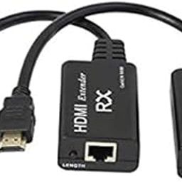 XMSJSIY HDMI Extender,HDMI Male to RJ45 Network LAN Extender 60m Converter Repeater Over Cat 5e / 6e 1080p up to 60m Extender for HDTV HDPC 4K 2K (197ft)-Need to Adjust Transmission Distance-21