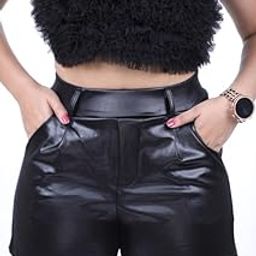 Leather Short for Women Faux Leather Mini Short Bautiful High Waisted PU Leather Straight Leg Shorts for Girls-image-7