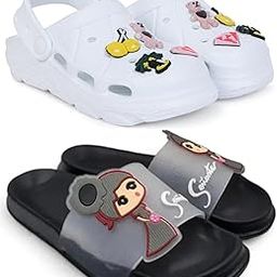Combo Pack of 2 Slipper/Flip Flops/Slides/Clogs/Sandals with Adjustable Back Strap for Women (WCL-123,Senorita)-image-77