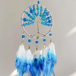UVID 4INCH Premium Blue Colour Life of Tree Dream Catcher for Home Decor,Wall Hanging and CAN BE Used for Gifting-image-73