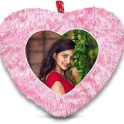 Fur Personalized Gift Photo Cushion for Boyfriend Girlfriend Husband Wife on Occasions Valentine's Day Birthday Anniversary Special Love Gift Heart 15x17 inch, Pink (PC46)-image-9