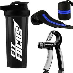 Protein Gym Shaker with Wrist Band and Hand Gripper for Gym & Fitness Kit | Gym Shaker | Workout Shaker | Wrist Wrap | Gym Hand Band | Wrist Support Band | 700ml Shaker | Gripper (Blue)-image-73