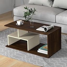 BLUEWUD Smohn Engineered Wood Coffee Center Sofa Tea/Teapoy Console Table for Sofa Set Living Room Home Hall (Brown Maple & Beige)-19