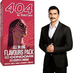 Bold Care 404 All-In-One Multi-Flavour Condoms Pack - 2 x 5 Assorted condoms in each pack - 10 Count (Pack of 1)-30