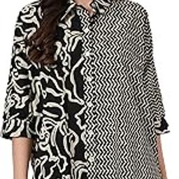Jaipuri Cotton Printed Oversize Buttoned Shirt for Women-image-77