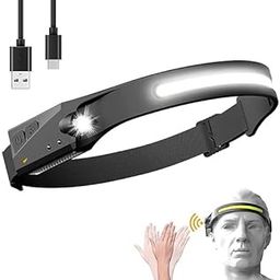 Craftisha LED Headlamp Flashlight Rechargeable Led Headlights, Super-Bright Cree T6 LED Waterproof Head Torch with 4 Modes,Adjustable Work for Camping, Fishing, Running-picture-2