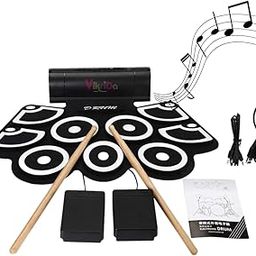 Vikrida 9 pad Electronic Roll up Drum with Built-in Speaker and 2 Foot Pedals and 2 Drum Stick-picture-19