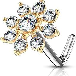 Stainless Steel Flower Design No-Tarnish No-Rusting Nose Pin Stud For Women and Girls (1 Pc)-image-42